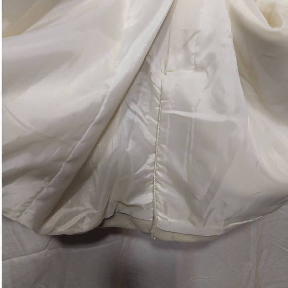 Jessica London Plus Size Woman Full Length Wool Cream Coat - Picture 13 of 14